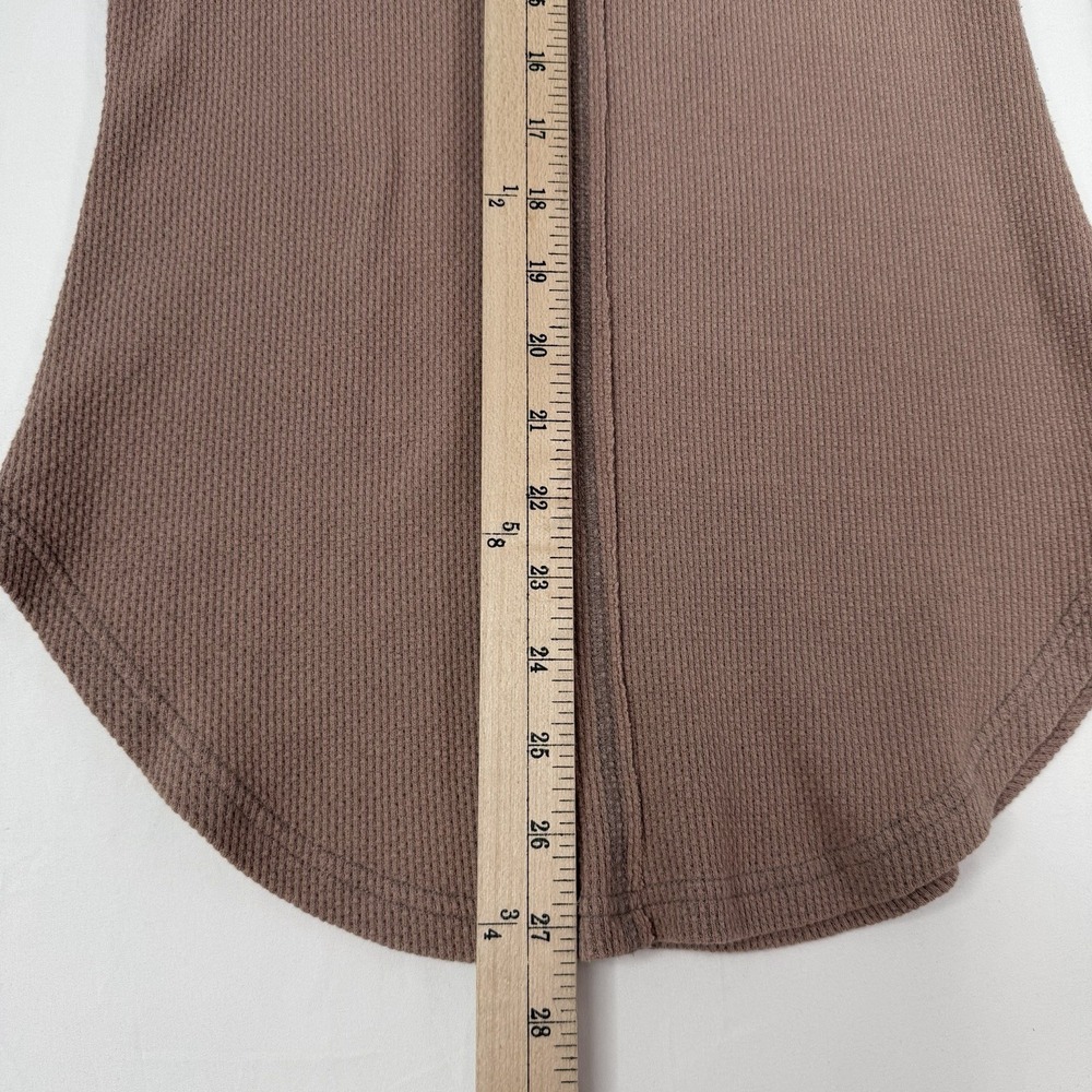 Free People Thermal Top Boho Cuff Detail Waffle Knit Long Sleeve Medium - Picture 6 of 14